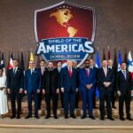 Foto oficial del "Shields of the America", cumbre que reunió a los presidentes de derecha de América Latina con el presidente de Estados Unidos, Donald Trump.