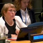 Presidenta del Consejo de Seguridad de la ONU da cuenta de exposición de Michelle Bachelet: "Presentó su visión sobre los desafíos y oportunidades" Bachelet expone ante el Consejo de Seguridad en nueva etapa de su candidatura a la ONU