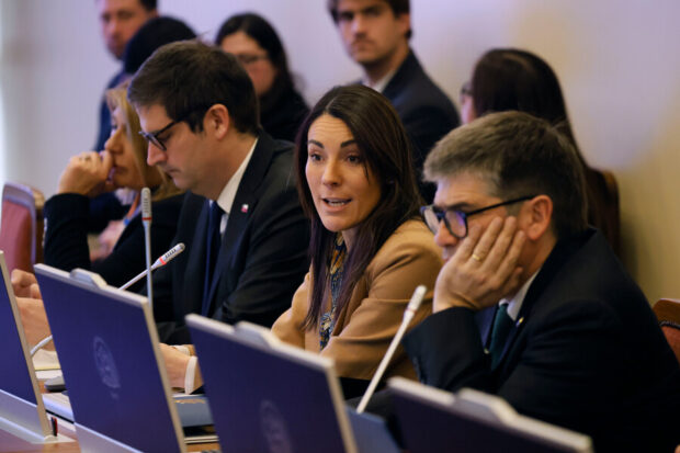 La ministra de Educación, María Paz Arzola, en la sesión de la Comision de Educacion.
