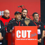 CUT arremete contra propuesta de reactivación laboral: "La precarización no aumenta las posibilidades de acceder a un empleo" Punto de prensa de dirigentes de la Central Unitaria de Trabajadoras y Trabajadores, encabezados por su presidente, José Manuel Díaz.