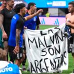 Pancarta de las Malvinas mostrada por Argentina tras ganar a Inglaterra desata polémica malvinas