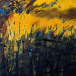 Bajo la ciudad: "Umbral", la exposición que invita a redescubrir la memoria ferroviaria oculta de Santiago Pintura de "Umbral", exposición sobre la memoria ferroviaria de Santiago.