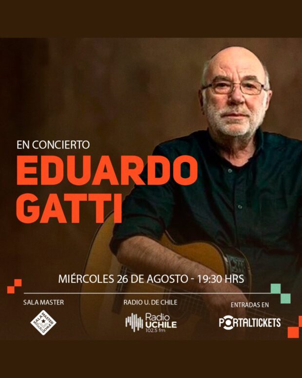 Afiche del concierto de Eduardo Gatti en Sala Master de Radio Universidad de Chile.