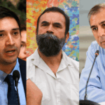 Montaje de fotos de los senadores Sergio Gahona y Miguel Ángel Calisto, y el exdiputado Hugo Gutiérrez.