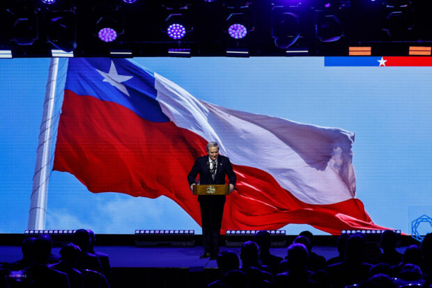 Presidente José Antonio Kast en el Foro Madrid en Santiago.