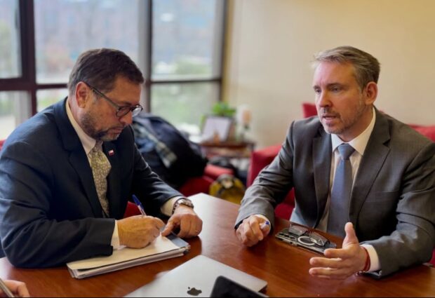 Diputado Alejandro Riquelme (PRep) y el cancilleres Francisco Pérez Mackenna.
