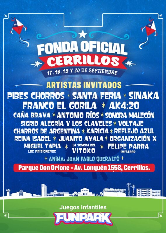 Cartel de la Fonda Oficial de Cerrillos.