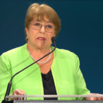 Gobierno mexicano blinda la figura de Michelle Bachelet tras deponer su carrera: "Sus credenciales son incuestionables" Bachelet presenta sus cartas para dirigir la ONU y promete independencia Foto: Pantallazo transmisión de la ONU