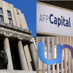 Afiliados de AFP presentan recursos de protección ante millonarias pérdidas del Fondo E Montaje del frontis de la Corte de Apelaciones y logos de la AFP UNO y AFP Capital.