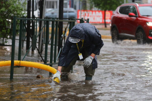 Lluvia en Santiago.